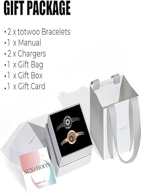 TOTWOO Touch Bracelets for Couples, Vibration & Light up for Love Couples | Long Distance Relationship Gifts for Girlfriend Bluetooth Pairing Jewelry