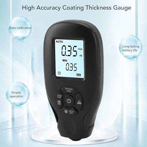 Image of Zunate Digital Coating Thickness Gauge, High Accuracy Paint Tester with Backlit Display for Car Buyers & Industrial Use (0-1.8mm, Auto Calibration)