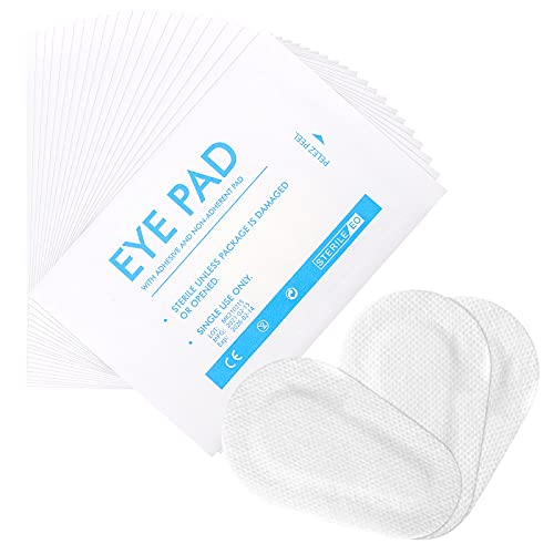 Frcolor Eye Patches, Eye Pads Sterile Nonwoven Eye Patch Stickers Medical Self-Adhesive Non-Woven Wound Dressings (20pcs)