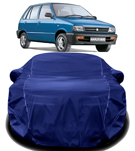 Image of AUCTIMO Maruti 800 Car Cover Waterproof with Triple Stitched Fully Elastic Ultra Surface Body Protection (Navy Look)