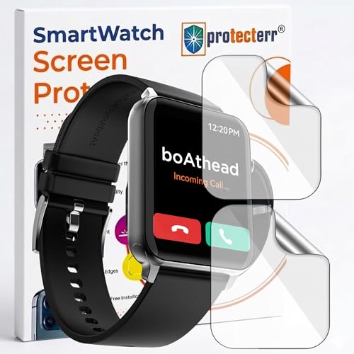 Image of 2-Pack Screen Protector for Boat Wave Call 1.69 inch Smartwatch - Flexible TPU Screen Guard, HD Clear, Anti Scratch, Bubble Free, Full Coverage Film - Not Tempered Glass
