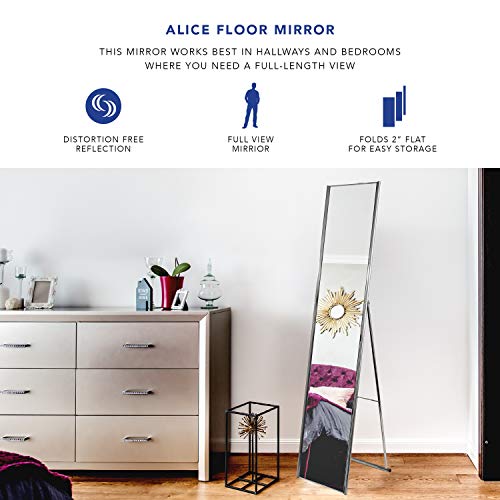 Adesso Alice Simple, Modern Full Length Mirror With Satin Steel Folding Frame #TOP6