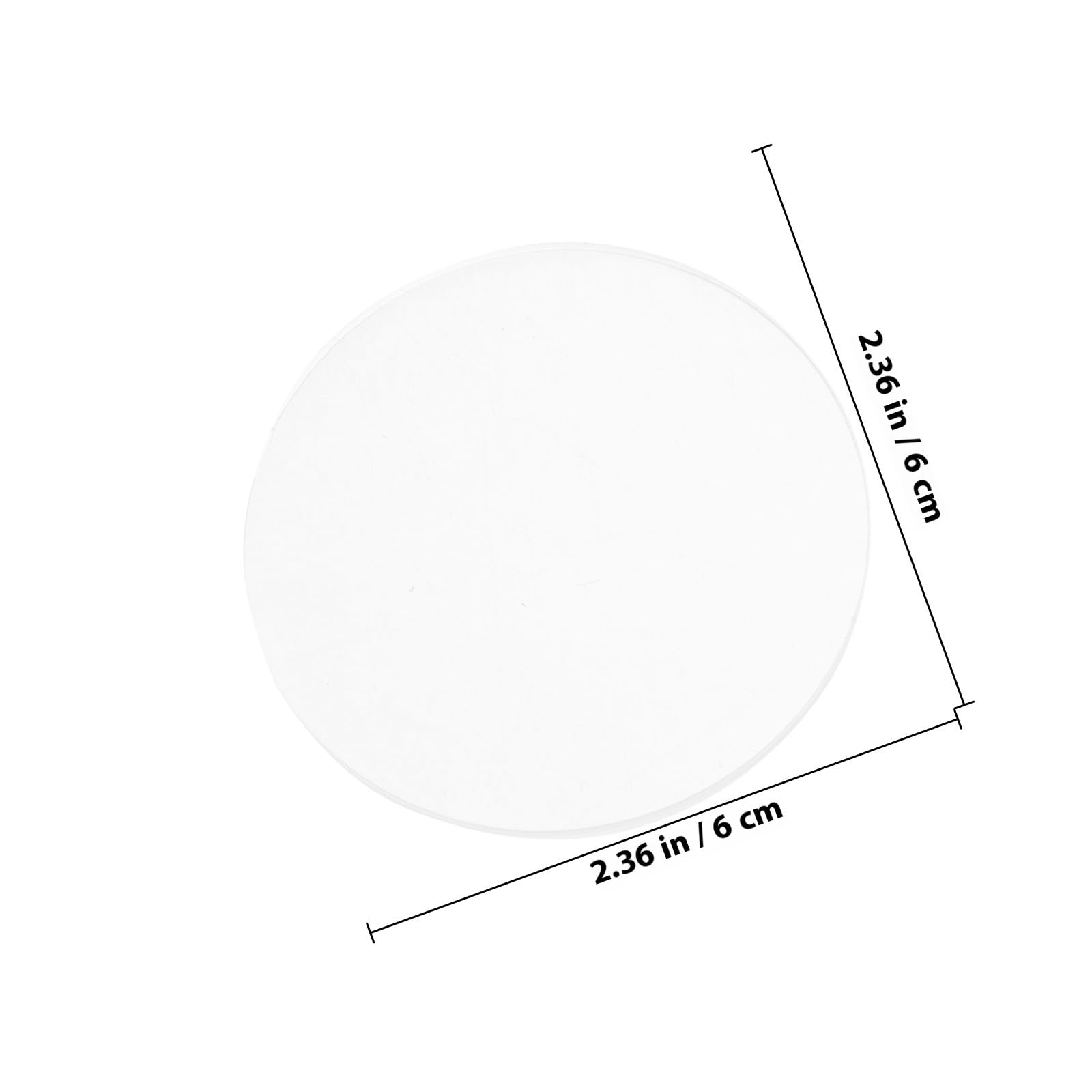 NUOBESTY Socle Rond en Acrylique Transparent 60 Mm Épaisseur 3 Mm, Lot de 10 Pièces, Support pour Présentoir à Desserts, Base Stable pour Gâteaux et Objets Décoratifs, Accessoire