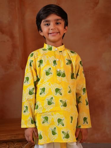 Image of AJ DEZINES Kids Ethnic Wear Pure Cotton Dhoti Kurta Set For Boys