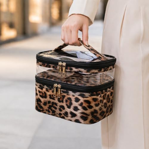 imerelez Double-Layer Transparent Makeup Bag