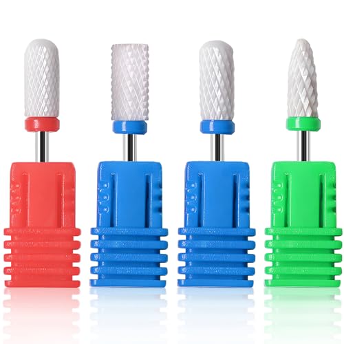 セラミックネイルドリルビットセット 2.35mm (3/32インチ) プロフェッショナルアクリルネイルファイルドリルビット マニキュアペディキュアキューティクルジェルネイルポリッシング用（Amazon）