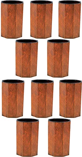 【Amazon.co.jp限定】【業務用 セット】福井クラフト 箸立て 八角木目箸立て 日本製 栃天黒 大 (10個)