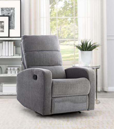 Image of Urban living - Monaco Single Seater Fabric Manual Recliner | 1 Seater Sofa | Single Sofa Recliner | 1 Seater Chair Sofa | 1 Year Warranty | Grey