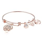 A true friendship is a journey without an end Womens Charm Bangle Bracelet Jewelry Gifts