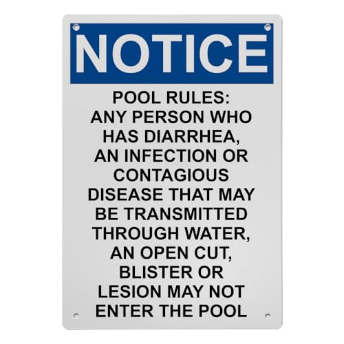 OSHA Pool Rules: Any Person Who Has Sign, 8.5 x 11 in