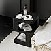 BUZUEY Side Table,Modern end Table,Black Metal nightstand,Bedside Tables,Accent Table with Storage for Living Room Bedroom entryway Couch,no Assembly Required,Unique Furniture.