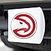FANMATS 44096 NBA - Atlanta Hawks Color Hitch Cover - White with Metal Chrome 3D Logo Emblem – Easy Installation on Truck, SUV, Car - Ideal Gift for Die Hard NBA Fan