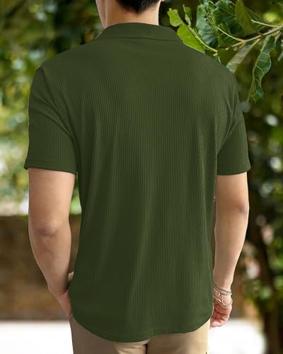 Image of I ENTERPRISE Cotton Blend Regular Fit Round Spread Collar Solid Short Sleeve T-Shirt for Men & Boys