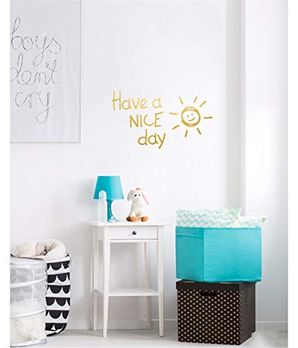 Creative English Alphabet Wall Stickers, Have a Nice Day & Sun Pattern, Removable Wall Decals Art Decor Stickers - Image 4