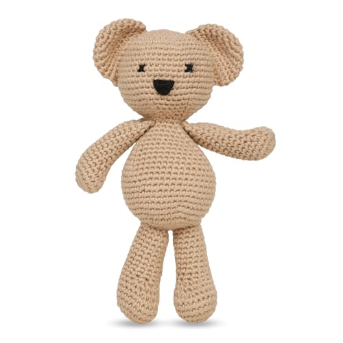 Image of LITTLE GINNIE Bear Crochet Toys for Babies - Handmade & Washable Crochet Doll for Boys & Girls | Ideal for Birthday & Return Gift for 6+ Months