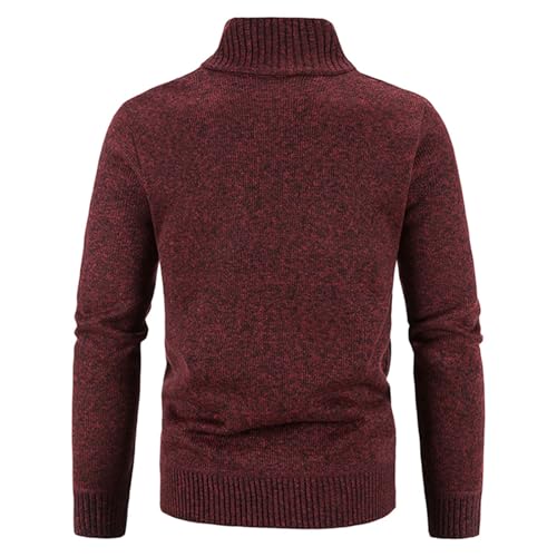 Men's Full Zip Up Cardigan Sweater Stand Collar Long Sleeve Knitted Casual Slim Fit Warm Winter Outwear3