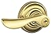 Schlage F80-CHP-AND-LH Champagne Left Handed Single Cylinder Keyed Entry Storero, Polished Brass