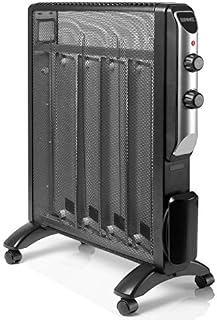 Duronic Heater for Home HV220 with Electric Mica Panels 2kW Standing Oil Free Silent | Radiant and Convection | Energy Efficient with Thermostat| Heats up in 1 Minute