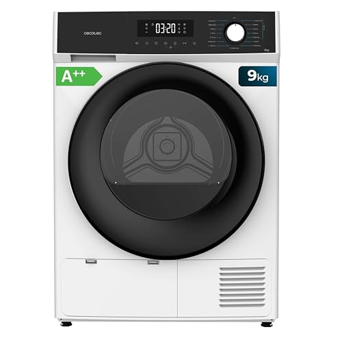 Cecotec Wärmepumpentrockner 9 kg Frontlader Bolero Dresscode Dry 9300. 15 Programme, Niedriger Verbrauch, Automatisches Trocknen, Leichtes Bügeln, Stop&Go, Silence-Funktion, Verzögerter Start, KidLock