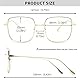 JM Photochrom Blaues Licht blockierende Computerbrille, Quadratisch Augenschutz Metallbrillen Anti Glare Männer Frauen Grau