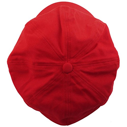 Summer 100% Cotton Plain Blank 8 Panel Newsboy Gatsby Apple Cabbie Cap Hat Red - Thumbnail 2