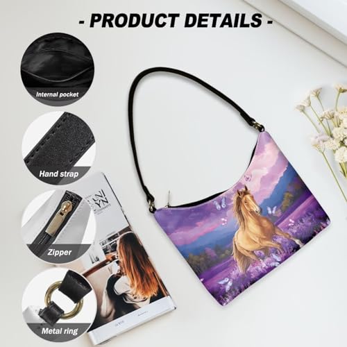 Image of Handbag for Women Leather Underam Shoulder Bag with Zipper Fashion Work Purse Waterproof Travel Wallet