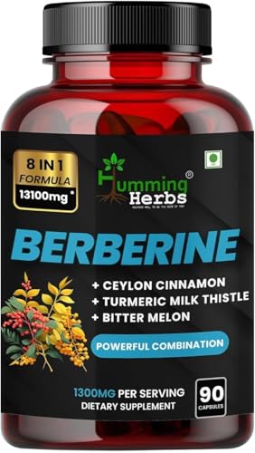 Berberine | 8in1 | 90 Caps | 13100mg | with Bitter Melon, Milk Thistle, Turmeric & Black Pepper - For Optimal Health