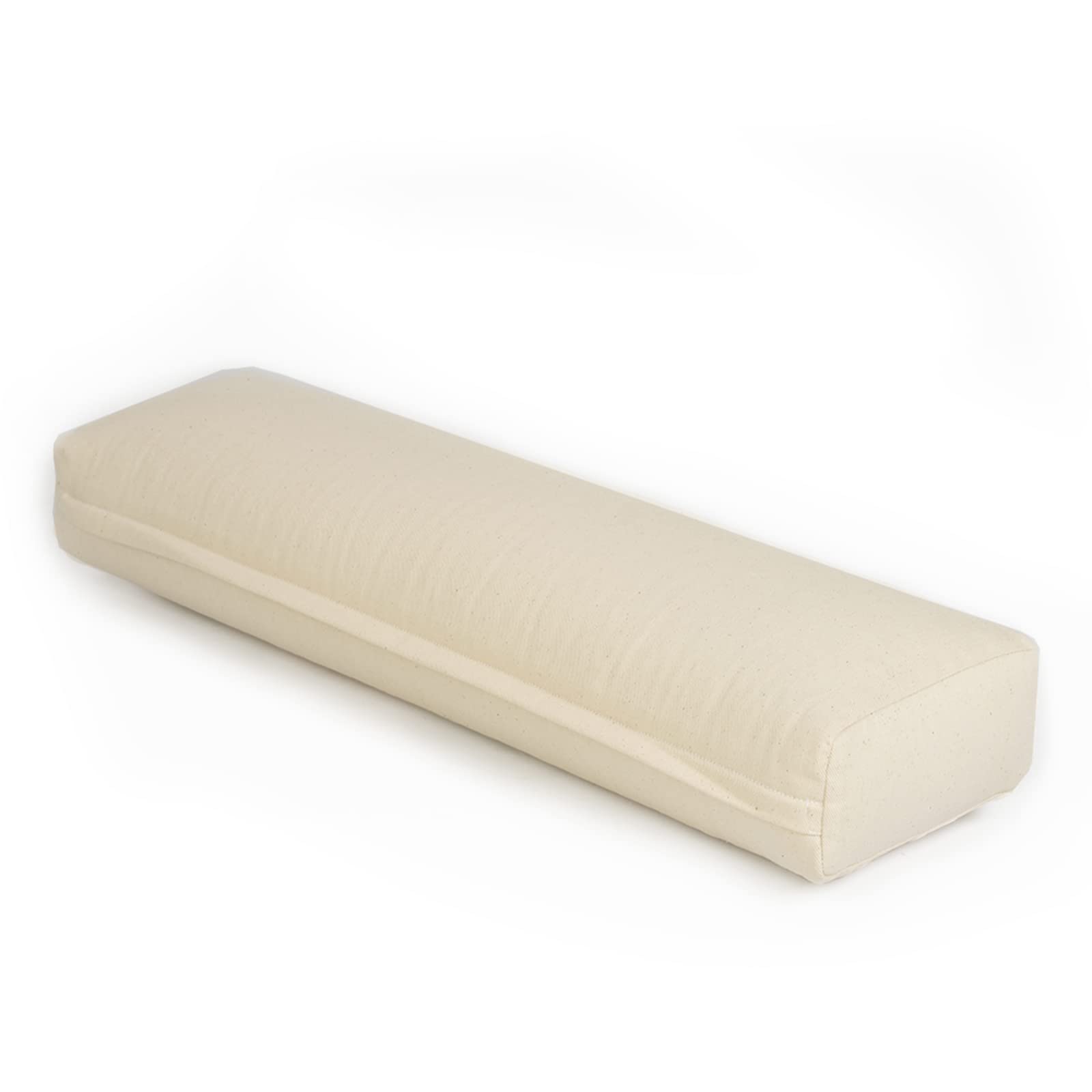 Yoga Studio EU Wałek do gryki Pranayama – 18 cm x 63 cm x 10 cm, medytacja, joga z osłoną z bawełny organicznej, lekki wałek