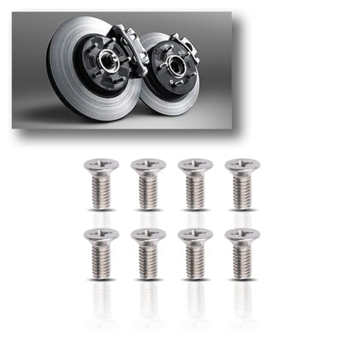 JOYCOURT 8-Pack Screw for Rotor Brake Disc Retaining, Retaining Hardware Bolts Screw Kit for Honda, Acura and Kia Models, Stainless Steel Brake Disc Rotor for Front and Rear
