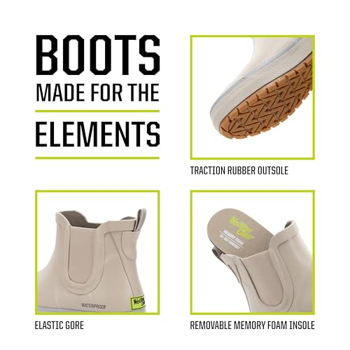 Image of Western Chief Womens Waterproof Element Chelsea Rain Boots | Ladies pull on ankle boot with reflective details, cushioned insole, and traction outsole for wet weather and casual wear.