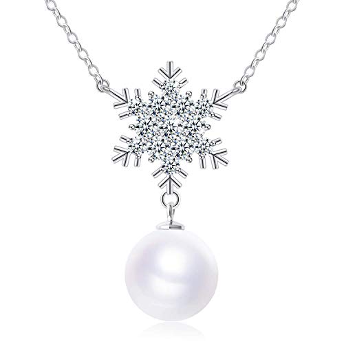 SUE'S SECRET Collier de perles pendentif flocon de neige de noël pour les femmes boîte-cadeau élégante bijoux de noël Cover
