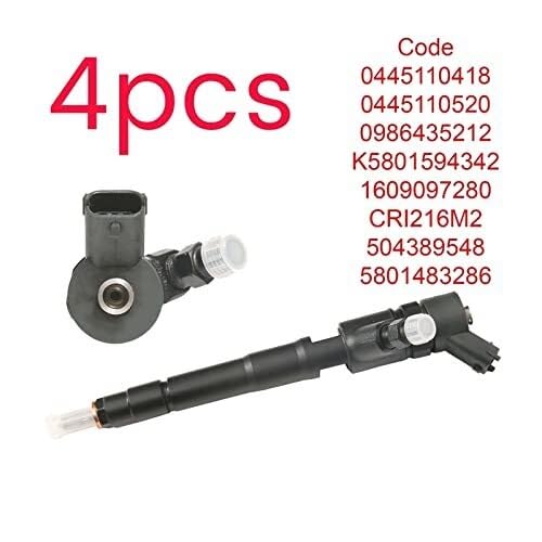 4 Inyectores De Combustible Diésel Common Rail para Ducato para Iveco Daily Euro 5, Compatibles con para Peugeot 0445110418 Y 504389548 Inyector de Coche