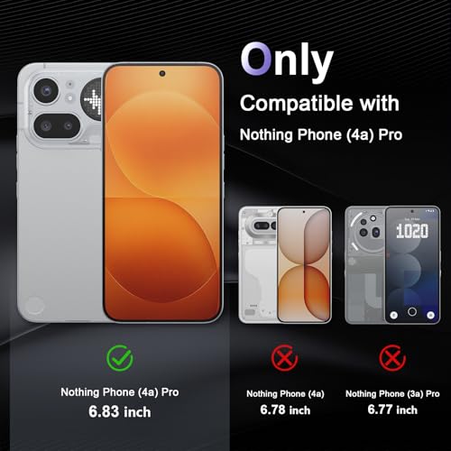 Image of Case for Nothing Phone 4a Pro, Military Grade Drop Protection Phone Case, Yellowing Resistant, Anti-Scratch Hard PC Back, Shockproof Hard Ultra-Thin Protective Cover, Clear