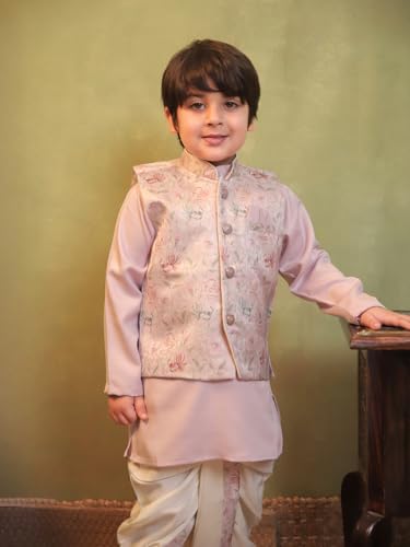 Image of AJ DEZINES Kids Ethnic Wear Kurta Waistcoat and Dhoti Pant for Boys