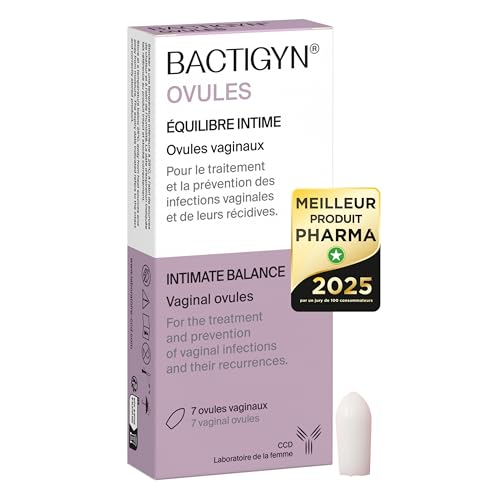 Bactigyn - Ovules vaginaux postbiotiques 5 actions - Traitement et prévention des infections vaginales (vaginites, vaginoses bactériennes, infections fongiques) et de leurs récidives - 7 ovules