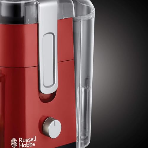Foto von Russell Hobbs Entsafter [Gemüse Und Obst] Desire Rot (XL Einfüllöffnung F. Ganzes Obst & Gemüse, 2 Geschwindigkeitsstufen, 750ml Saftbehälter, 2,0l Fruchtfleischbehälter, BPA-frei) Saftpresse 24740-56