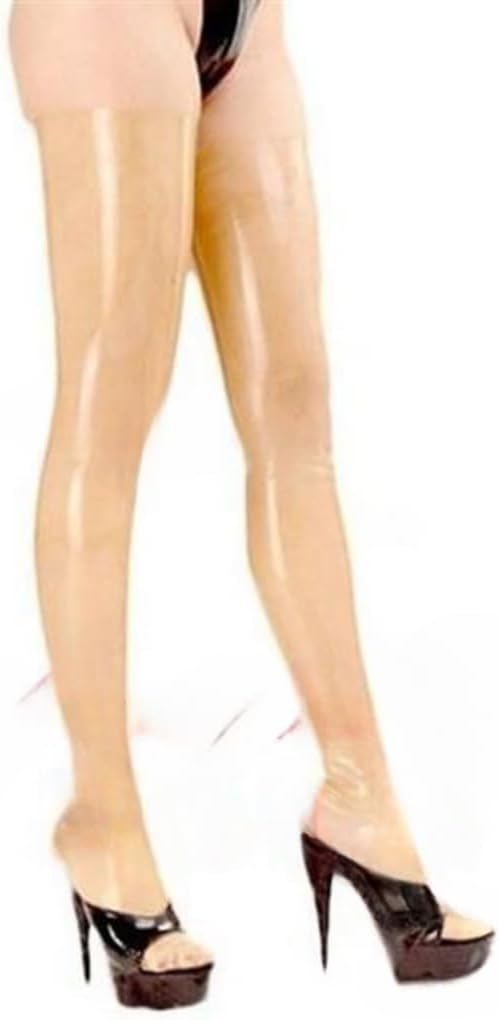 Women's Latex Rubber Thigh High Long Footlights Stockings