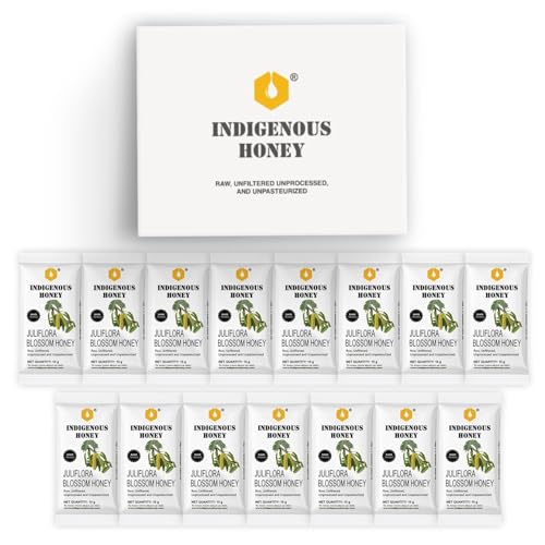Image of INDIGENOUS HONEY NMR Tested Juliflora Honey Raw Organic Natural Pure Unprocessed Added Sugar Free Unpasteurized Unheated 15 Gift Sachets 15g Each Total 225g
