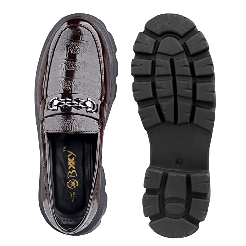 Image of Men's Senthetic Patent Meterial Casual Buckle Slip-On Loafer and Moccasion Shoes