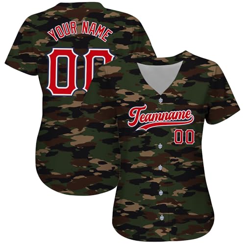 Jersey de Béisbol Personalizado Camuflaje para Hombres, Mujeres y Jóvenes, Nombre y Número Bordados, Camisetas Deportivas miniatura 3