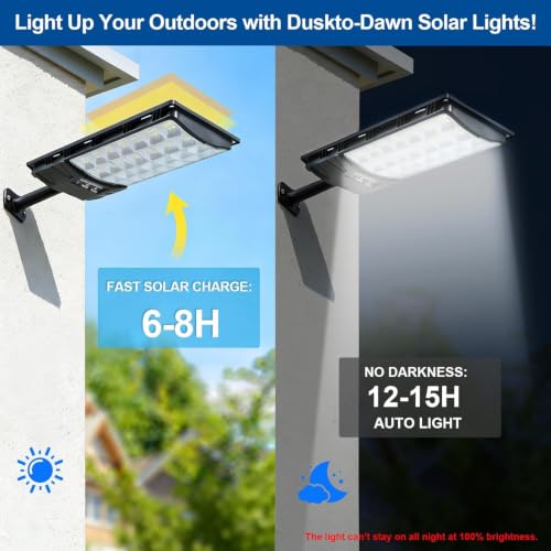 Sinpbw Commercial Street and Area Lighting Fixture, Outdoor Solar LED Security Lamp for Parking Lots, Roads, Pathways 2 Packs - image 5