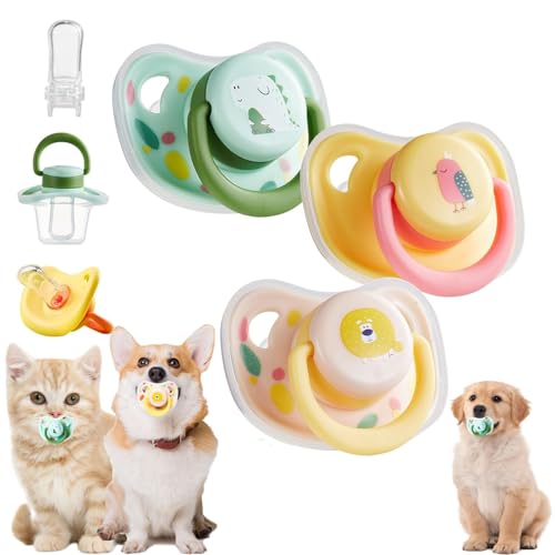 Chupete de silicona para mascotas, chupete para perro, chupete calmante, juguete masticable para perros pequeños, gatos, accesorios de decoración para perros pequeños (mezclado)