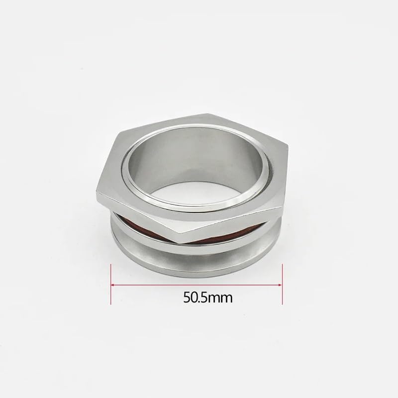 Tri-Clover Fitting, 1PC Sanitory Tri Clamp Kettle Weldless Bulkhead, Tri-Clover Homebrew Bulkhead Compression Fitting 304 Stainless Steel 1.5""2"" Silver (Size : 1.5inch)