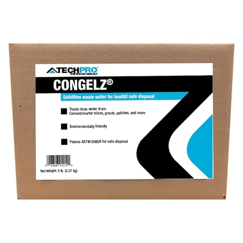 Image of TechPro CONGELZ, 5 Pounds | Cement Water, Paint, Chemical Waste Solidifier & Hardener for Disposal, Slurry Coats, Turn Water into Gel, Liquid to Solid