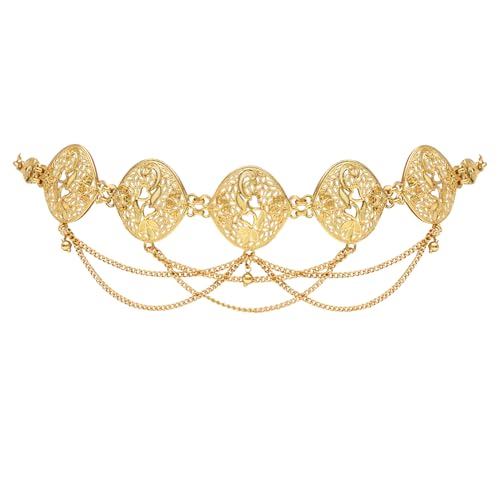 Image of I Jewels Gold Plated Traditional Multi Layered Adjustable Boho Waist Chain /Belly Chain /Kamarband For Women (B067FL)