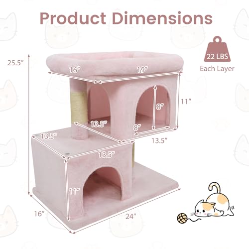 Árbol para Gatos Pequeño Tangkula 25.5 in Torre con Rascadores miniatura 4