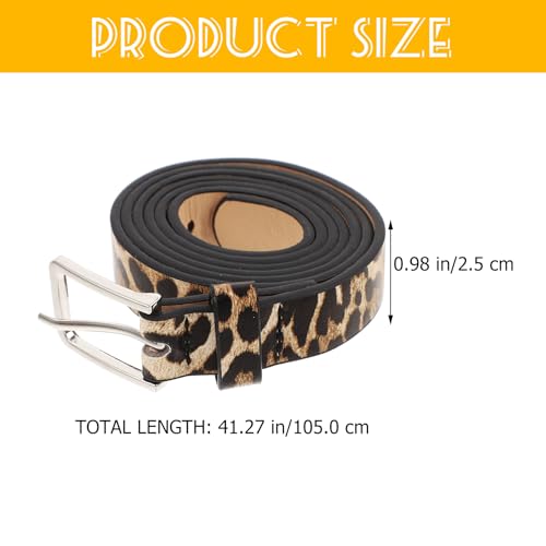Leopard Print PU leather Belt Womens Waist Leopard Belt Artificial Horse hair Belts for Women Light Brown2