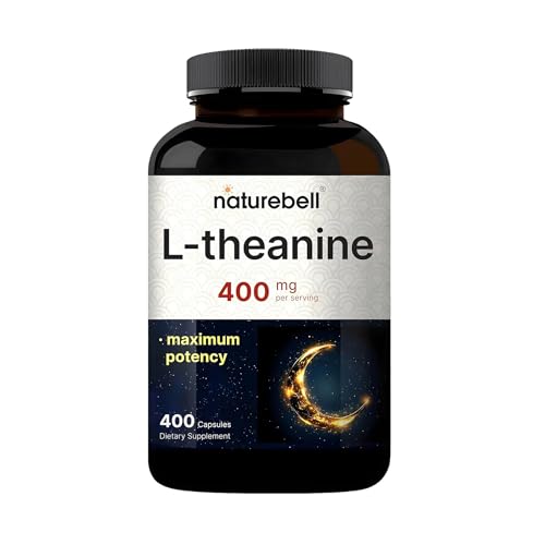 NatureBell L-Theanine Supplement - 400 Capsules - 400mg Max Potency Amino Acid Support - for...
