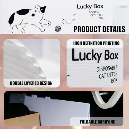 Caja de arena desechable para gatos 16.5 x 13 x 5.1 in miniatura 4