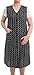 Tobeni Damski fartuch fartuch z guzikami długi 100% bawełna, Czarny - biały - Design1, 50